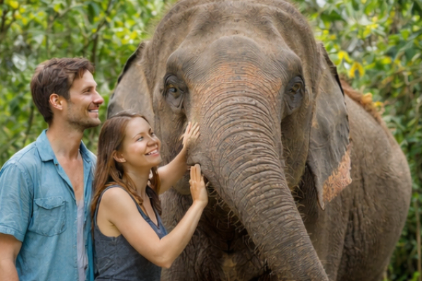 Ethisches Elefantenschutzgebiet im Regenwald von Thailand